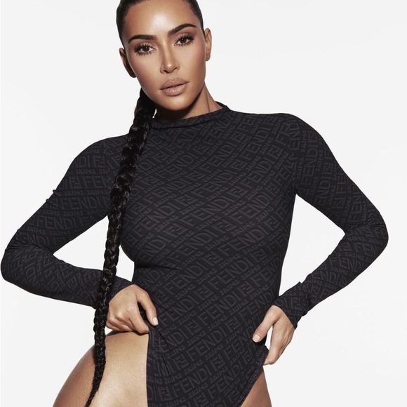 Fendi Skims mock neck black bodysuit SOLD OUT RARE - Picture 2 of 8